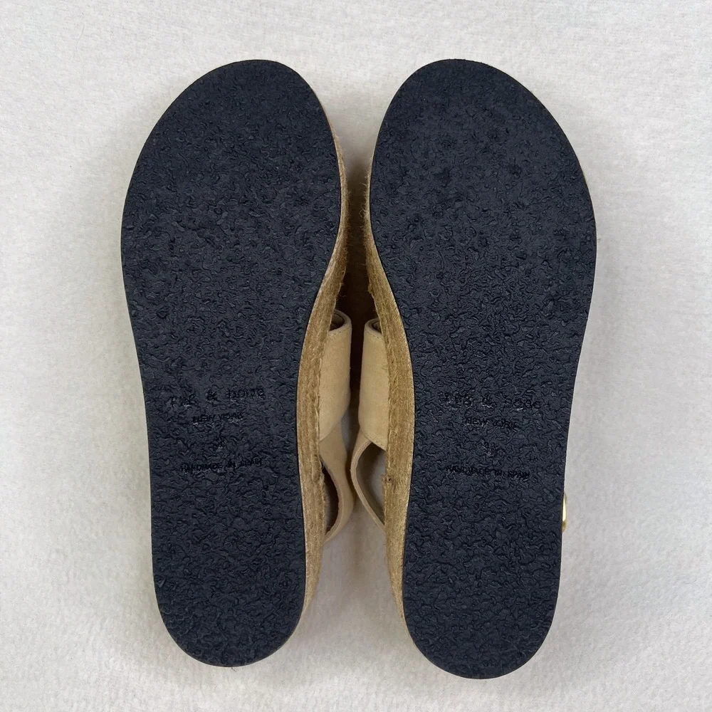Rag & Bone Brown Odyssey Suede Espadrille Wedge Sandal Size 38 US 8